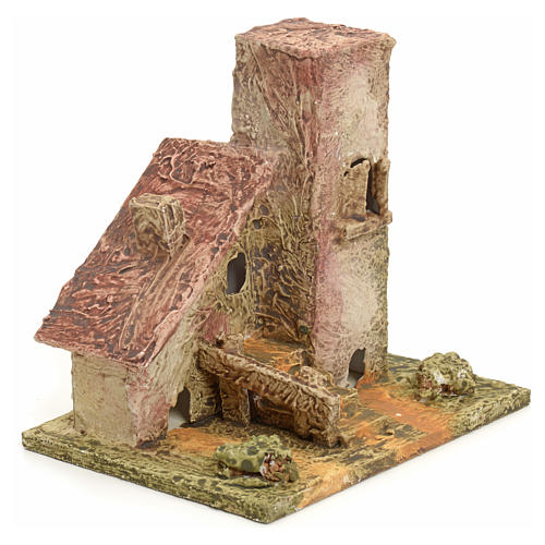 Casetta presepe in legno stuccato 2