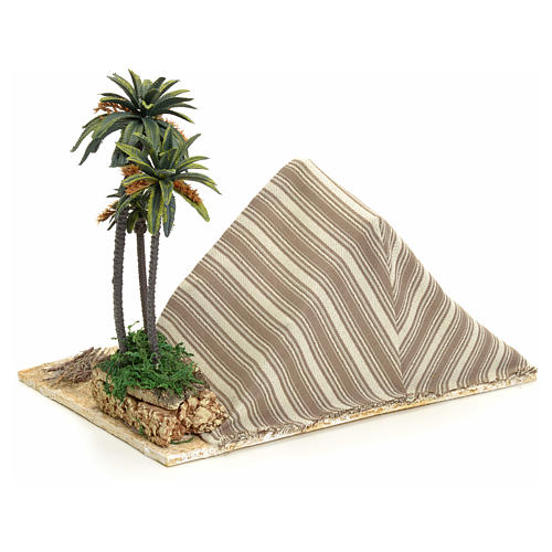 Nativity setting, Arabian tent with palms 22x32x24cm 3