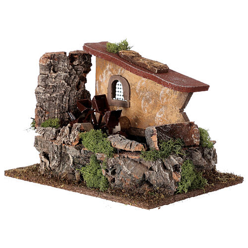 Nativity setting, electric water mill with house 2