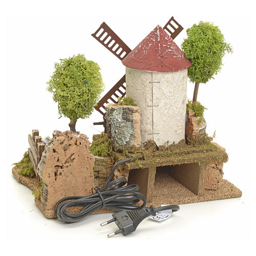 Electric wind mill with trees, Nativity setting 3