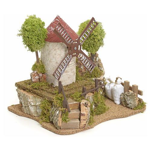 Electric wind mill with trees, Nativity setting 2