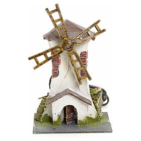Moinhos para Presépio: Moinho de vento eléctrico estuque para presépio 18x13x10 cm