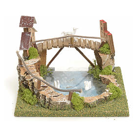 Krippe Brücken: Bergsee mit Brücke und Tieren Krippe Brücken: Bergsee mit Brücke und Tieren