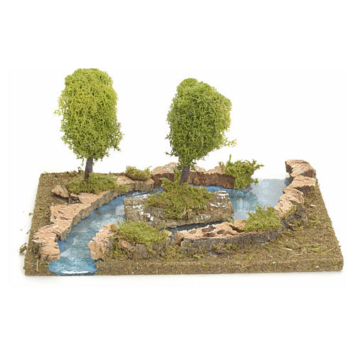 Nativity setting, river with islet 1