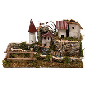 Krippe Brücken: Dorf mit Fluß: Krippenszene