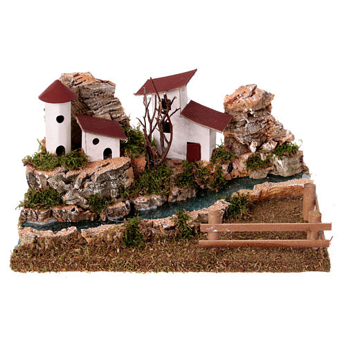Nativity setting, scenery with river 1