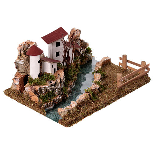 Nativity setting, scenery with river 2