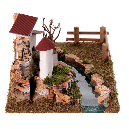 Nativity setting, scenery with river 3