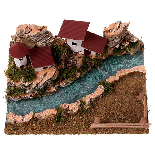 Nativity setting, scenery with river 4