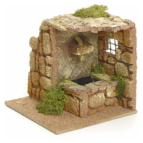 Fontanna do szopki drewno i korek, 14x14x14cm 1