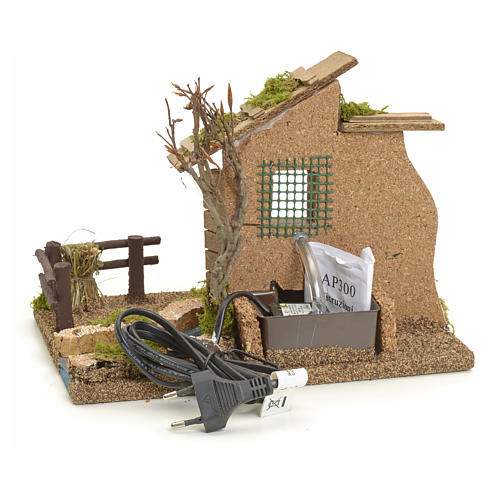 Fontana presepe con fiume e ponte 18x26x18 3