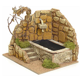 Nativity setting, fountain with wall and bath 20x22x18cm