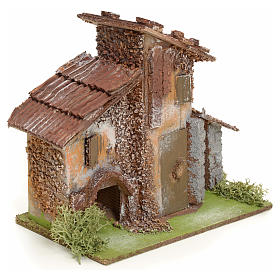 Settings, houses, workshops, wells: Nativity setting, rustic house in wood