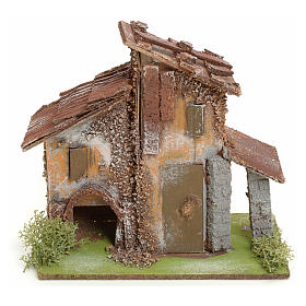 Settings, houses, workshops, wells: Nativity setting, rustic house in wood
