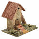 Nativity setting, house with ladder in stuccoed wood s2