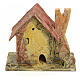 Nativity setting, house with small tower in stuccoed wood s1
