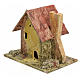 Nativity setting, house with small tower in stuccoed wood s2