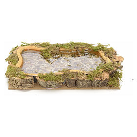 Pontes, Rios, Paliçadas : Lago 15x10 cm presépio efeito água