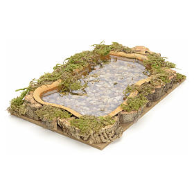 Pontes, Rios, Paliçadas : Lago 15x10 cm presépio efeito água