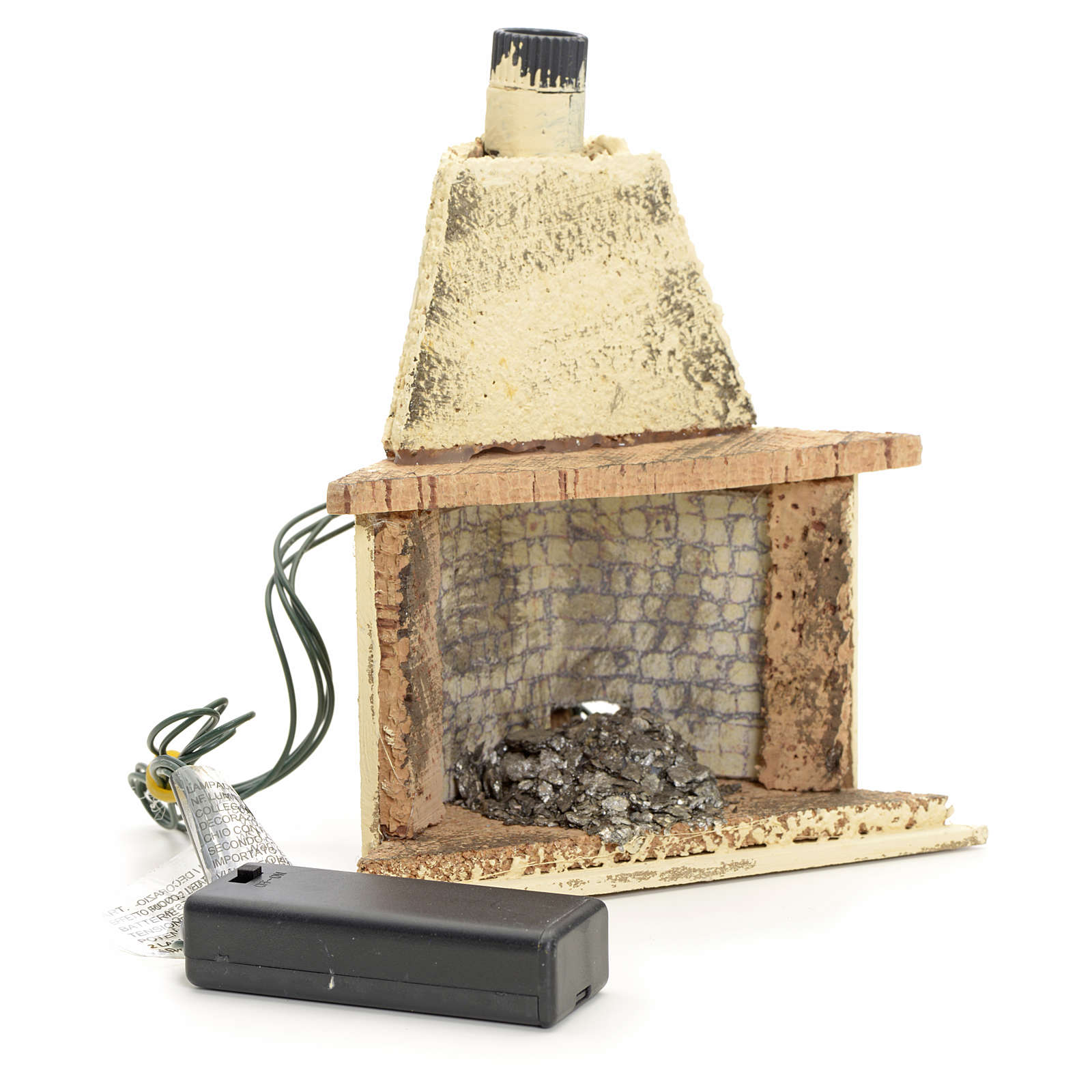 Nativity Setting Chimney With 2 Flickering Led Lights 14x12 5x