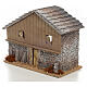 Chalé de montanha miniatura madeira e cortiça 22x27x13 cm s2