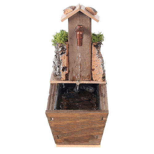 Nativity fountain with drinking trough 16x10x16cm 3