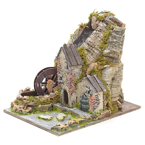 Nativity water mill for mountains with waterfall 3