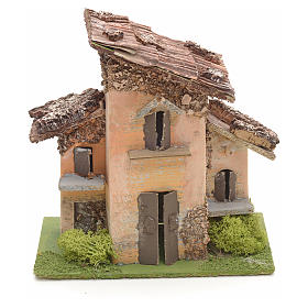 Nativity setting, rustic house 18x18x12cm