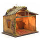 Neapolitan Nativity setting, illuminated stable with straw 30x35 s2