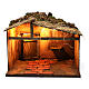Beleuchteter Stall mit Stroh Krippe Neapel 25x35x25 cm s1