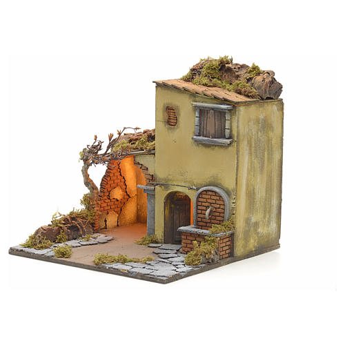 Nativity scene village with fountain, Neapolitan style 40x40x40 3