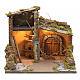 Neapolitan Nativity scene, illuminated village, stable and barn s1