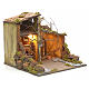 Neapolitan Nativity scene, illuminated village, stable and barn s2