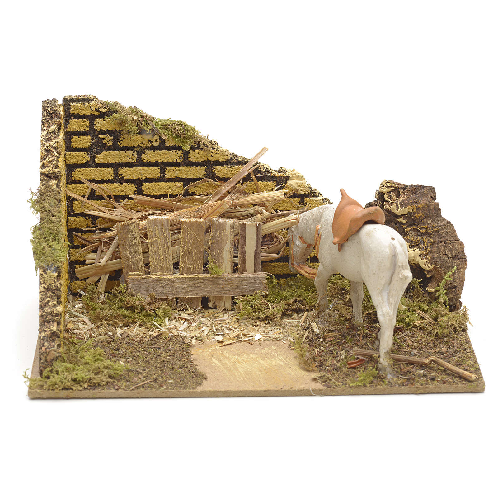 Nativity setting, manger with horse online sales on