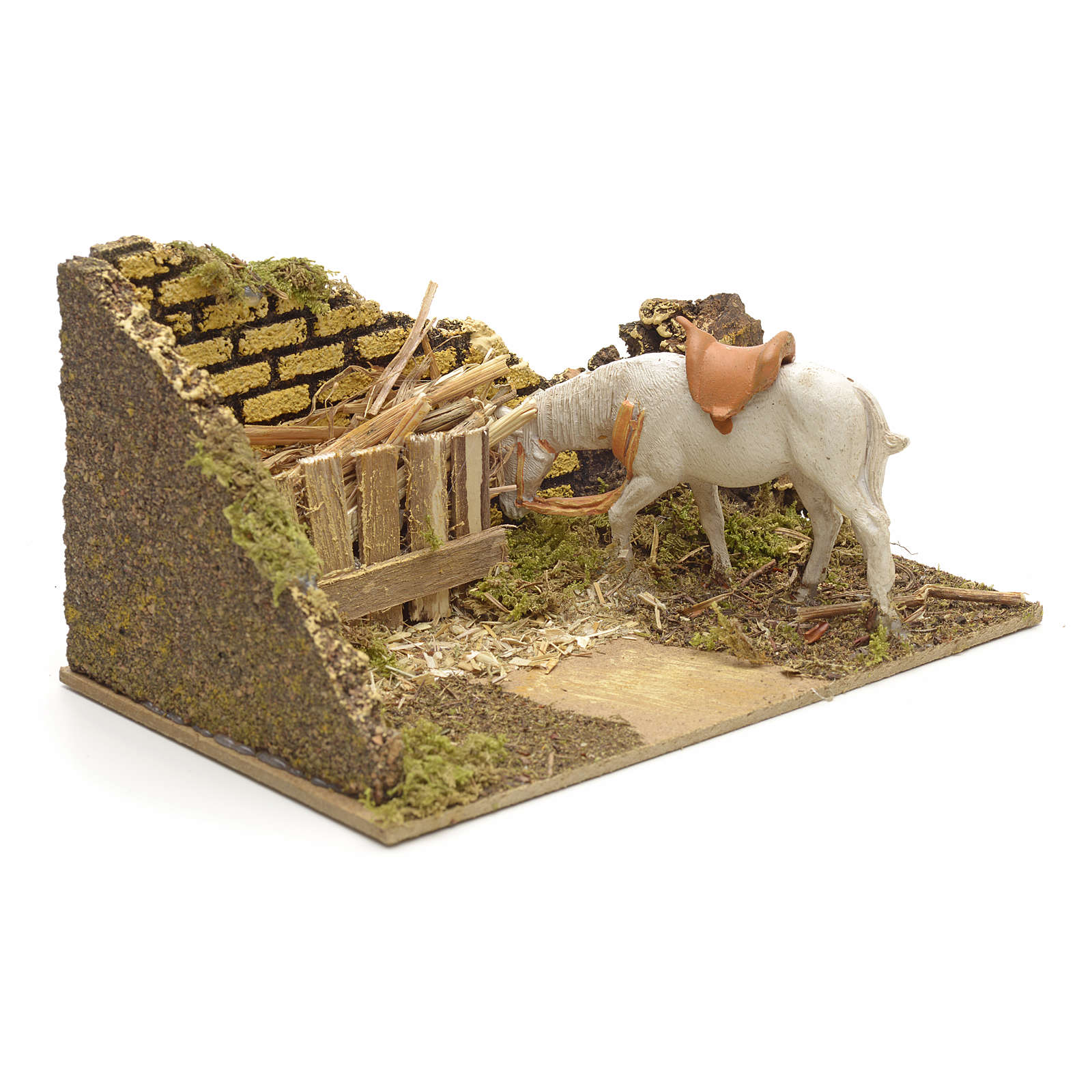 Nativity setting, manger with horse online sales on
