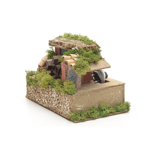 Nativity water mill with moss and lichen 3