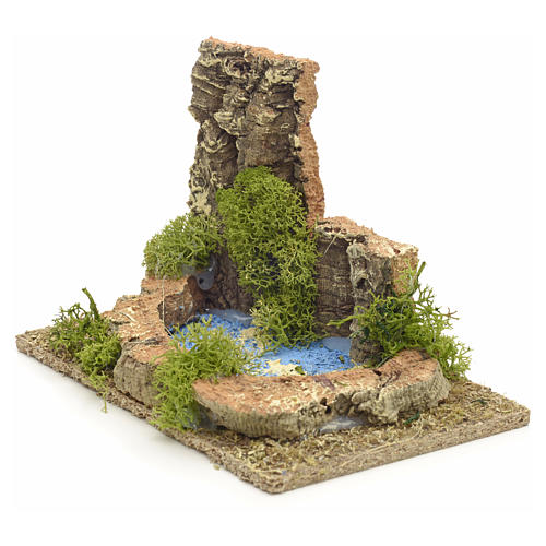 Krippenszene mit See 9x14x9 cm 2