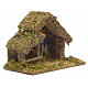 Capanna presepe in sughero con muschio e mangiatoia 26x35x20 s2