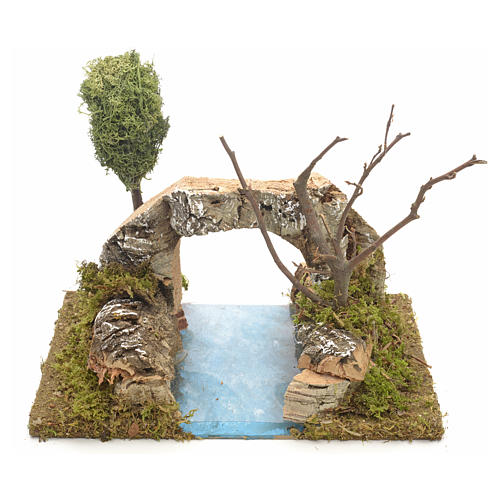 Nativity setting, river with arch in cork 1