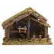 Nativity stable in cork with moss and barn 26x35x20cm s1