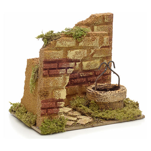 Pozzo con arco mattoncini presepe 13x15x10 cm 3