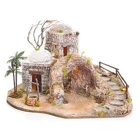 Gruta presépio iluminada estilo árabe 42x40x40 cm