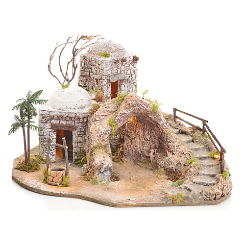 Gruta presépio iluminada estilo árabe 42x40x40 cm 1