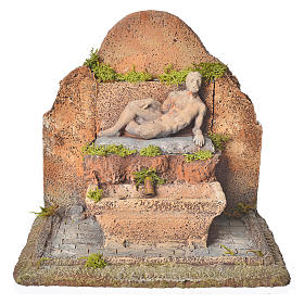 Nativity setting, fountain in resin 13x21x14cm
