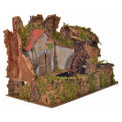 Nativity water mill with pump 33x18x25cm 2