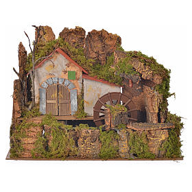 Moinhos para Presépio: Moinho de água com bomba 33x18x25 cm