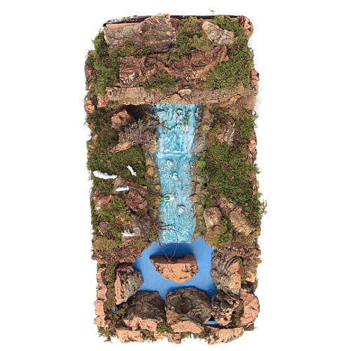 Nativity setting, waterfall with stream and pump 60x34cm 2