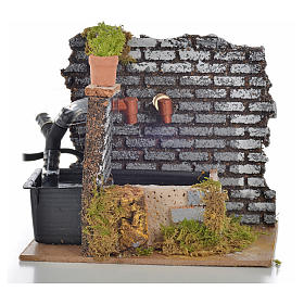 Fountains: Nativity fountain with 2 streams of water, 15x12x13cm