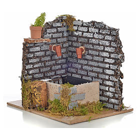 Nativity fountain with 2 streams of water, 15x12x13cm