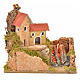 Nativity fire with lamp, flame and house, 10x15x12cm s1